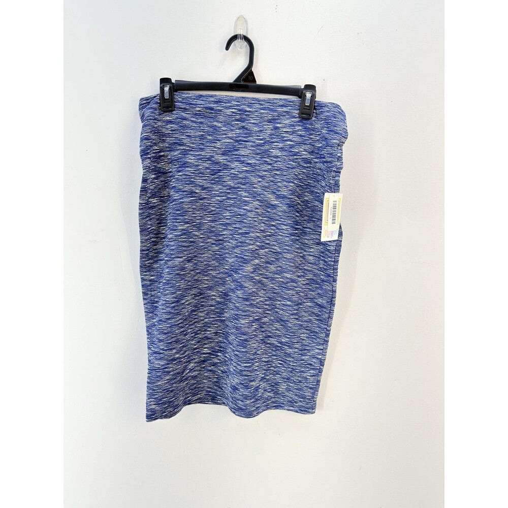 NEW Lularoe Cassie Skirt Women's L Blues Fitted Pull On Stretch NWT - Picture 3 of 10